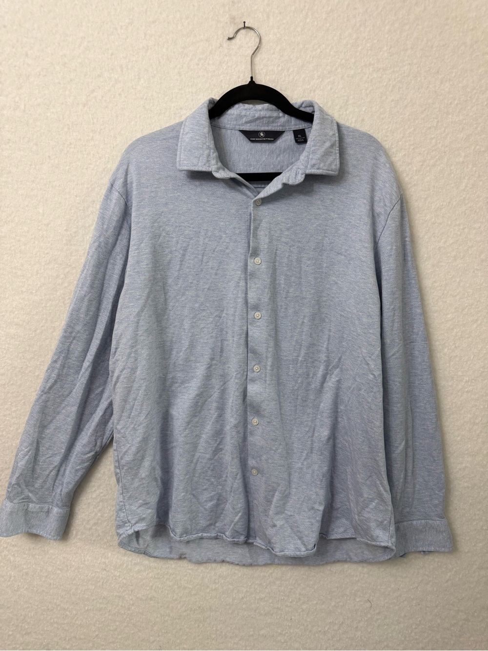 Hart Schaffner Marx Light Blue Casual Button-Down Shirt